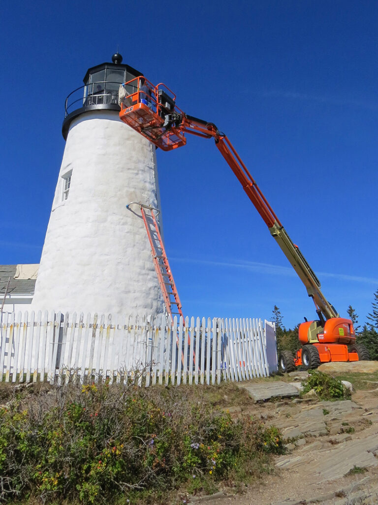 Repainting Pemaquid Point Lighthouse